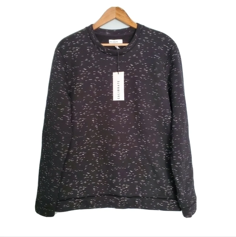 NEW Calibrate Black White Print Sweater